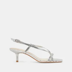 LAURY HEELS SILVER EMBOSSED LEATHER^Dolce Vita Hot