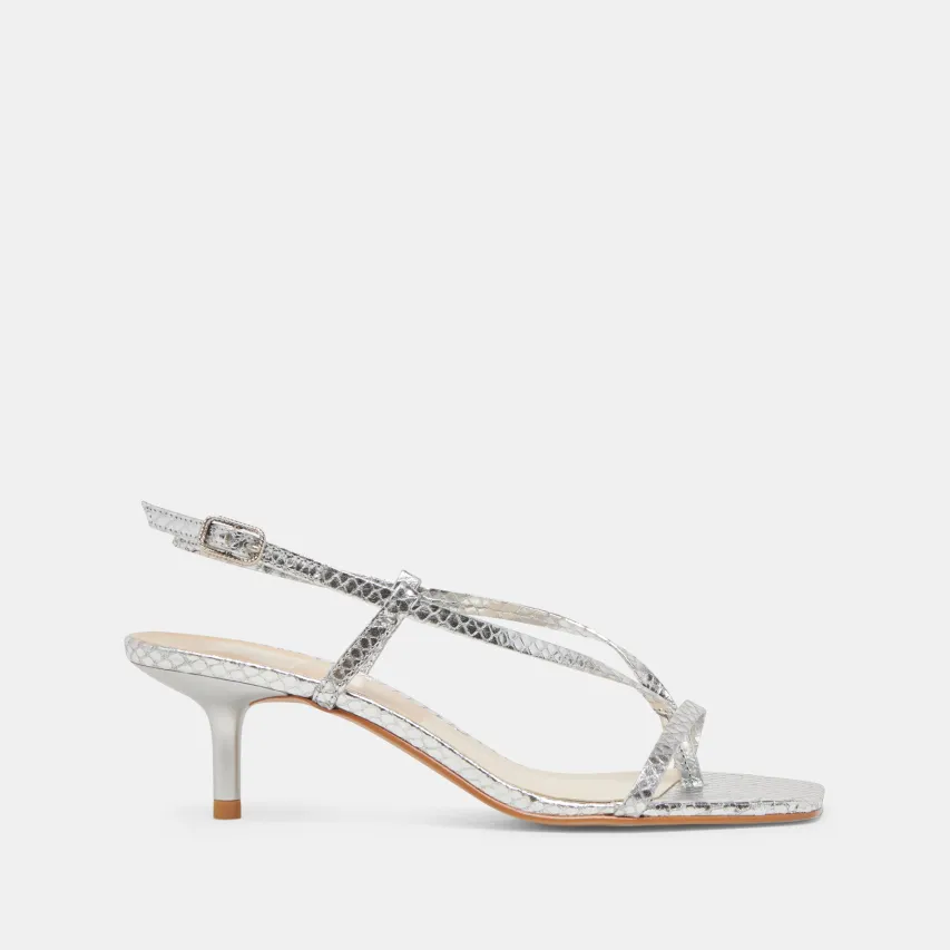 LAURY HEELS SILVER EMBOSSED LEATHER^Dolce Vita Hot
