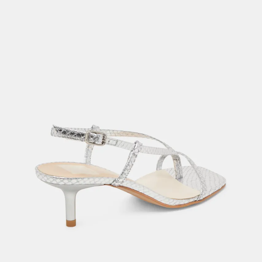 LAURY HEELS SILVER EMBOSSED LEATHER^Dolce Vita Hot