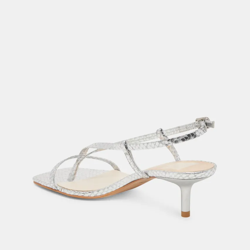 LAURY HEELS SILVER EMBOSSED LEATHER^Dolce Vita Hot