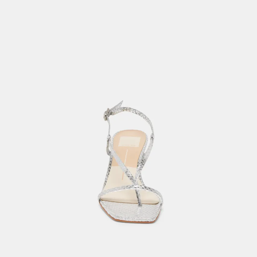 LAURY HEELS SILVER EMBOSSED LEATHER^Dolce Vita Hot