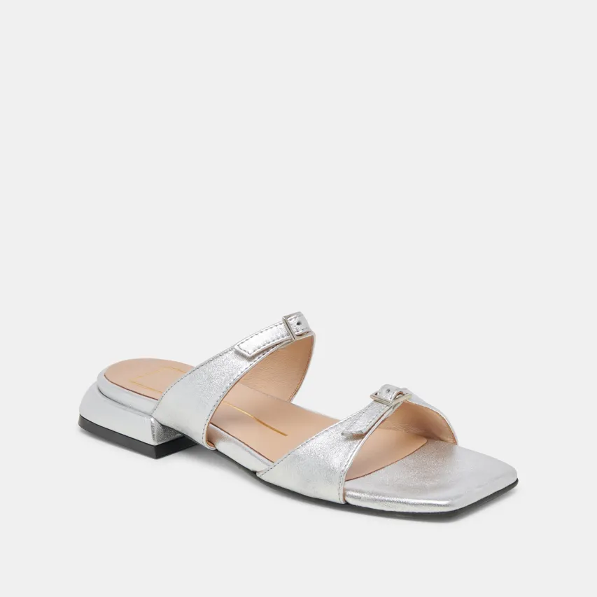 LAVERN SANDALS SILVER METALLIC LEATHER^Dolce Vita Outlet