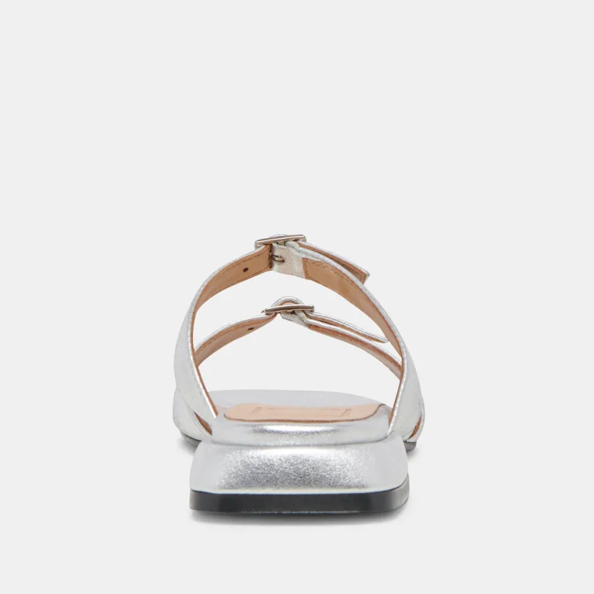 LAVERN SANDALS SILVER METALLIC LEATHER^Dolce Vita Outlet