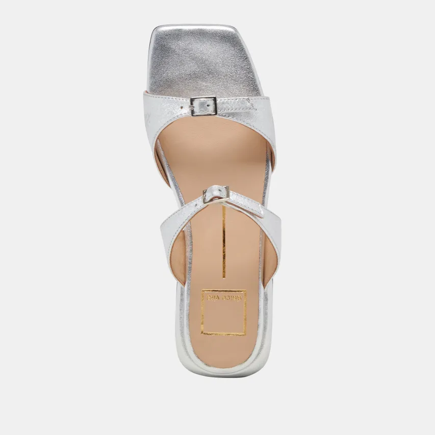LAVERN SANDALS SILVER METALLIC LEATHER^Dolce Vita Outlet