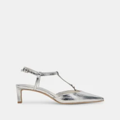 LAVON HEELS SILVER DISTRESSED LEATHER^Dolce Vita New