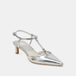 LAVON HEELS SILVER DISTRESSED LEATHER^Dolce Vita New