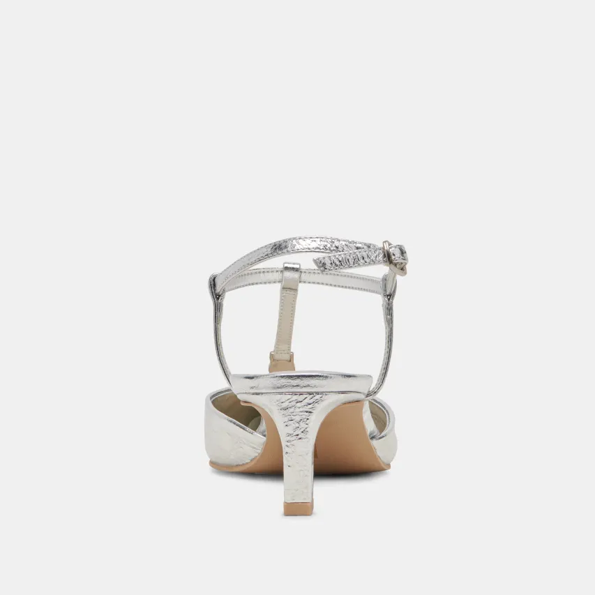 LAVON HEELS SILVER DISTRESSED LEATHER^Dolce Vita New