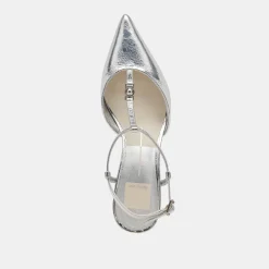 LAVON HEELS SILVER DISTRESSED LEATHER^Dolce Vita New