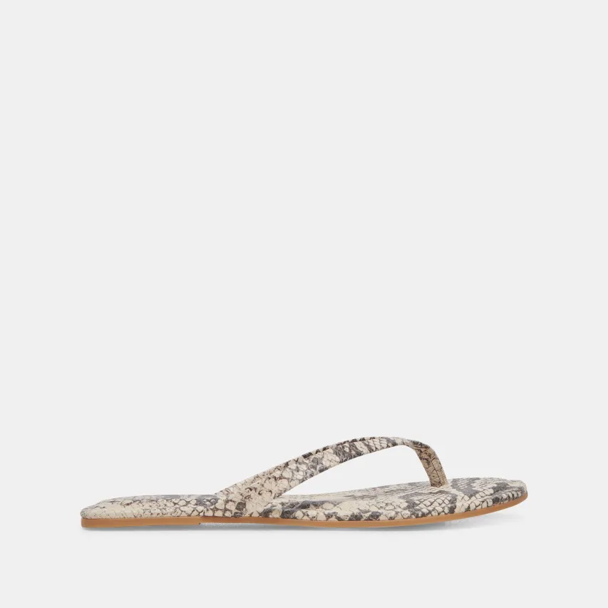 LAYNEY SANDALS BLACK WHITE EMBOSSED SNAKE^Dolce Vita Sale