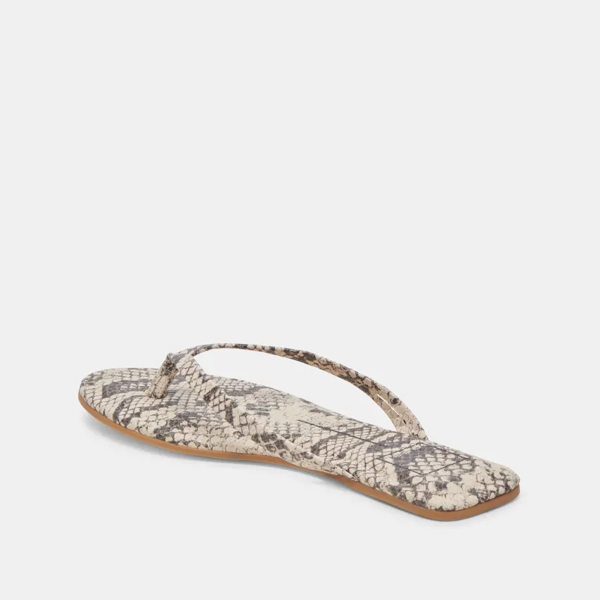 LAYNEY SANDALS BLACK WHITE EMBOSSED SNAKE^Dolce Vita Sale