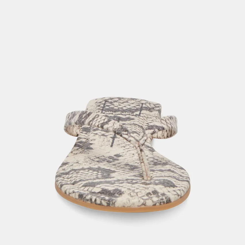 LAYNEY SANDALS BLACK WHITE EMBOSSED SNAKE^Dolce Vita Sale