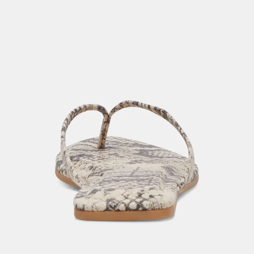 LAYNEY SANDALS BLACK WHITE EMBOSSED SNAKE^Dolce Vita Sale