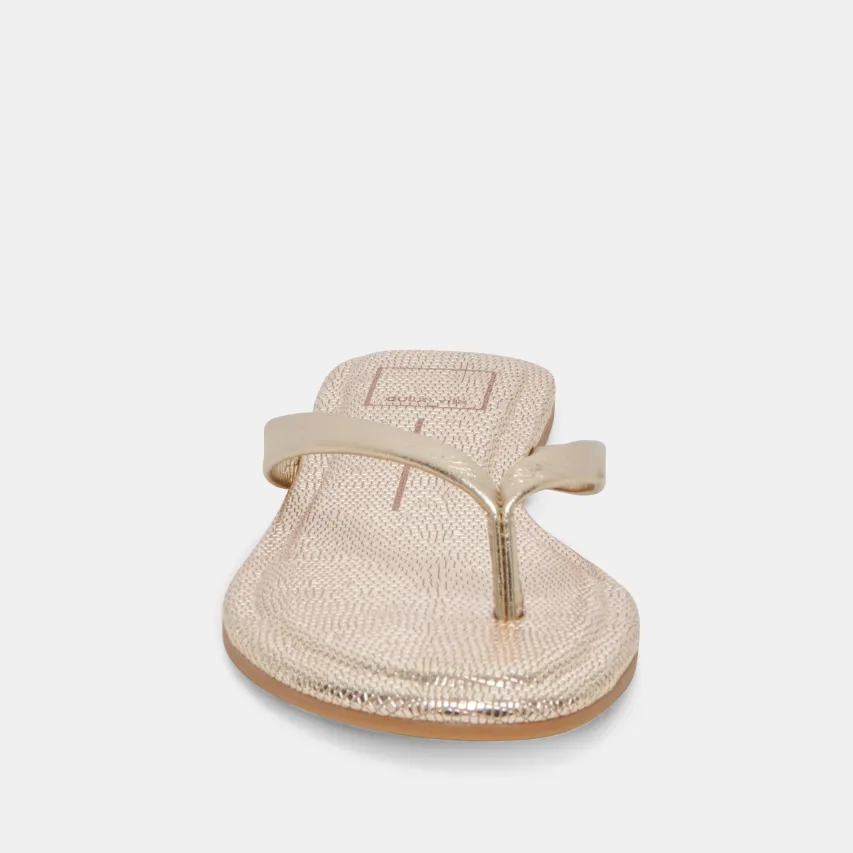 LAYNEY SANDALS LIGHT GOLD METALLIC LEATHER^Dolce Vita Online