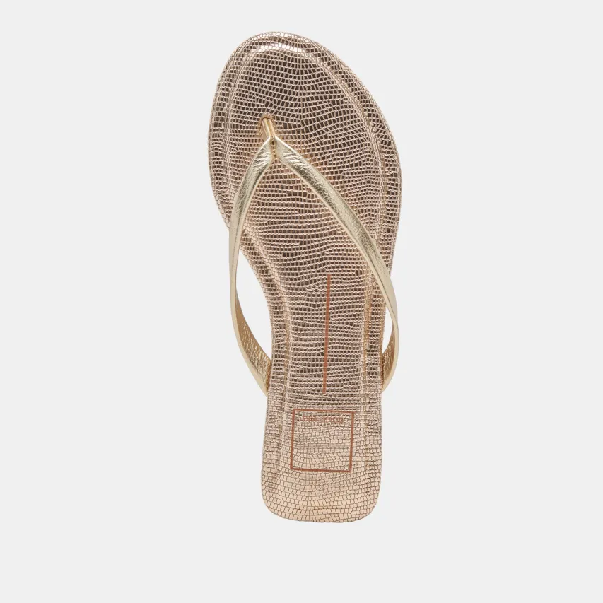 LAYNEY SANDALS LIGHT GOLD METALLIC LEATHER^Dolce Vita Online