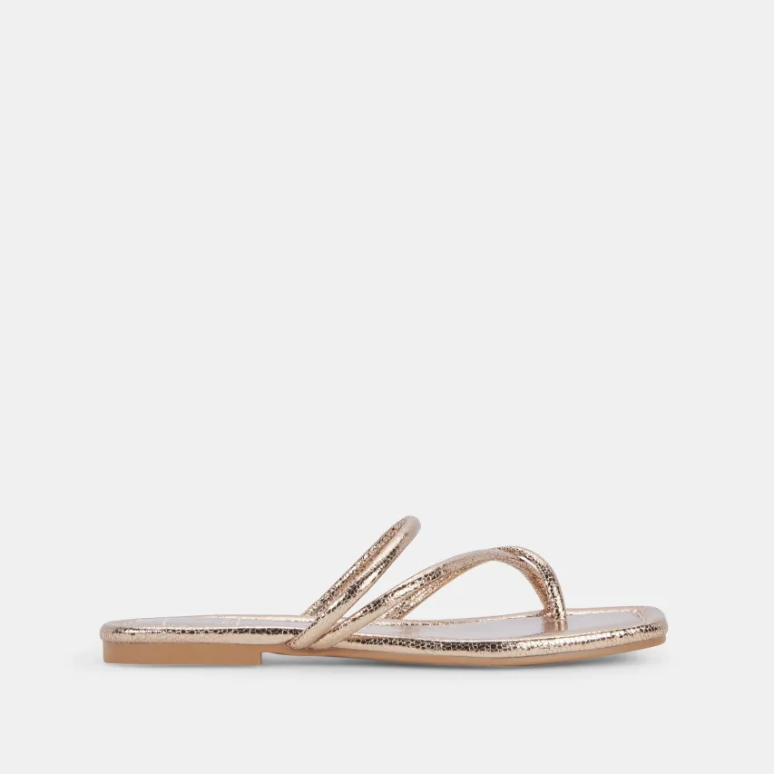 LEANNA SANDALS DARK GOLD CRACKLED STELLA^Dolce Vita Discount