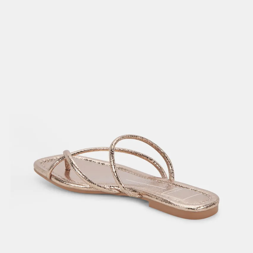 LEANNA SANDALS DARK GOLD CRACKLED STELLA^Dolce Vita Discount