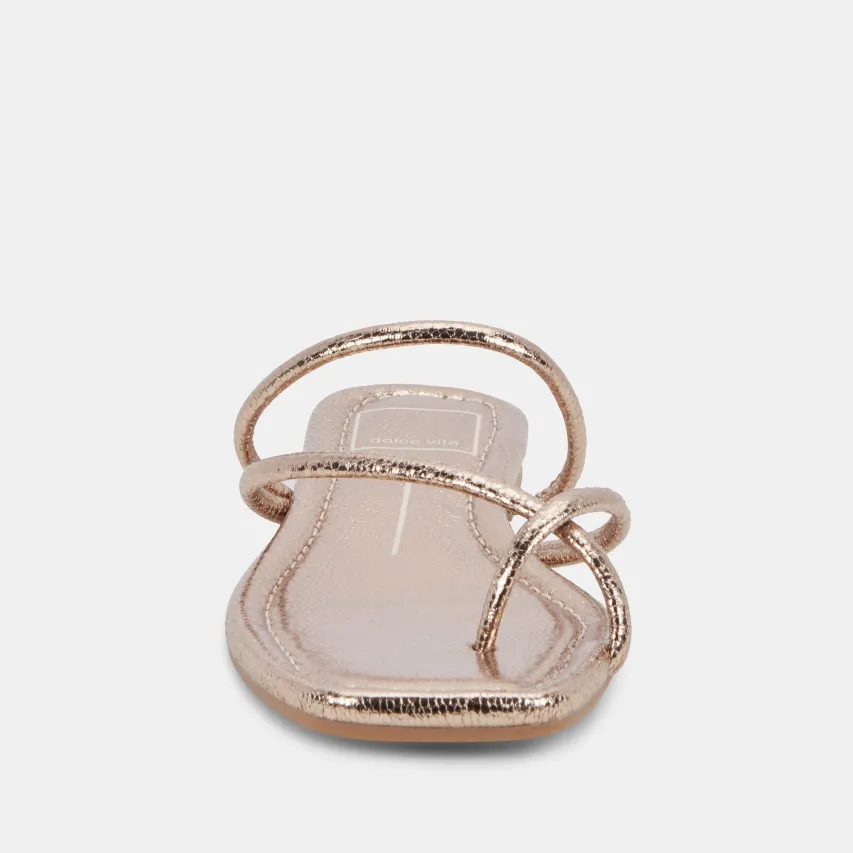 LEANNA SANDALS DARK GOLD CRACKLED STELLA^Dolce Vita Discount