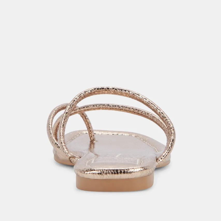 LEANNA SANDALS DARK GOLD CRACKLED STELLA^Dolce Vita Discount