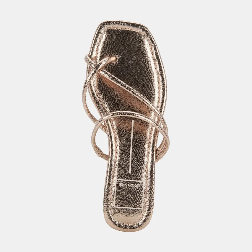 LEANNA SANDALS DARK GOLD CRACKLED STELLA^Dolce Vita Discount