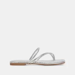 LEANNA SANDALS SILVER EMBOSSED STELLA^Dolce Vita Fashion