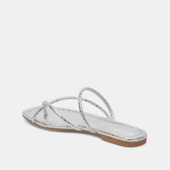 LEANNA SANDALS SILVER EMBOSSED STELLA^Dolce Vita Fashion