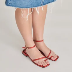 LEXI SANDALS RED SNAKE EMBOSSED^Dolce Vita Discount
