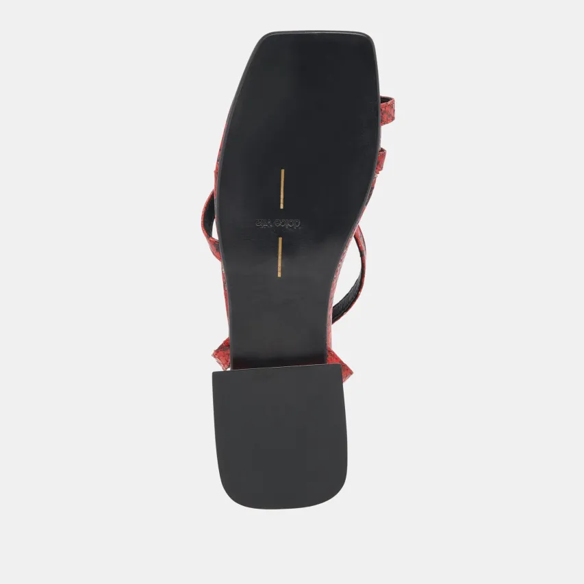 LEXI SANDALS RED SNAKE EMBOSSED^Dolce Vita Discount