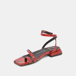 LEXI SANDALS RED SNAKE EMBOSSED^Dolce Vita Discount