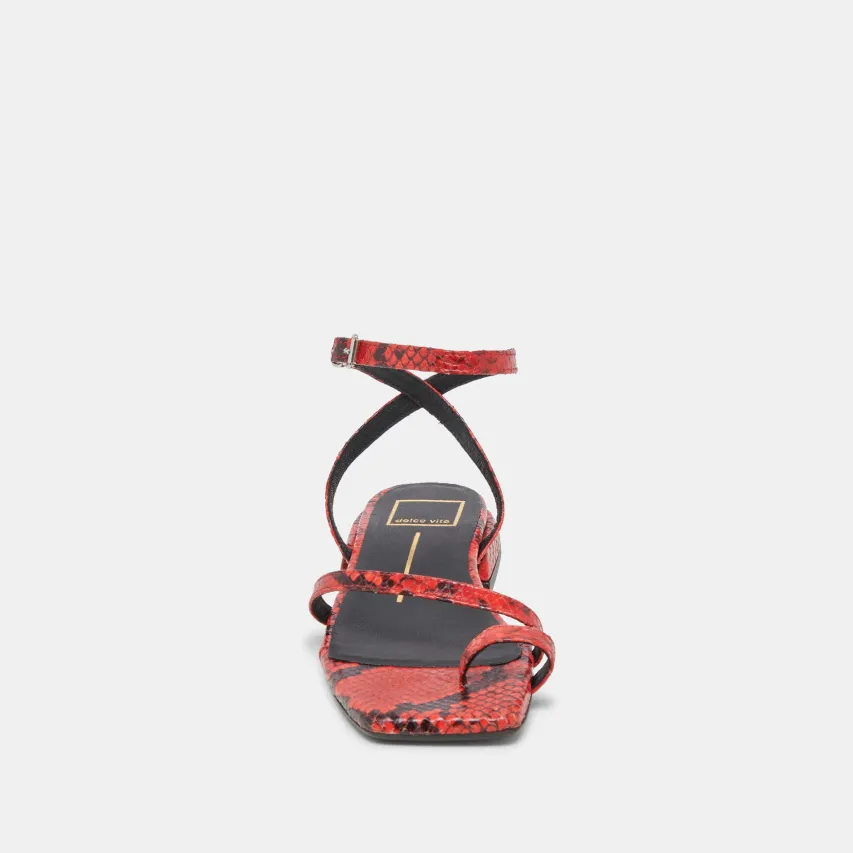 LEXI SANDALS RED SNAKE EMBOSSED^Dolce Vita Discount