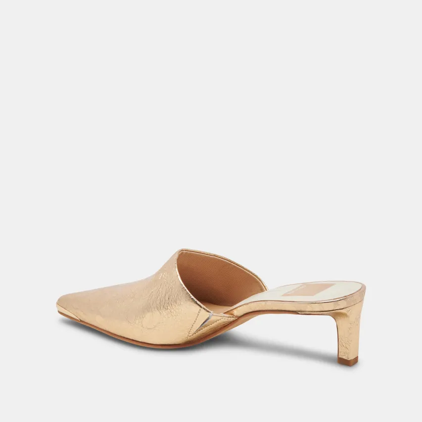 LEXY HEELS GOLD DISTRESSED LEATHER^Dolce Vita Outlet