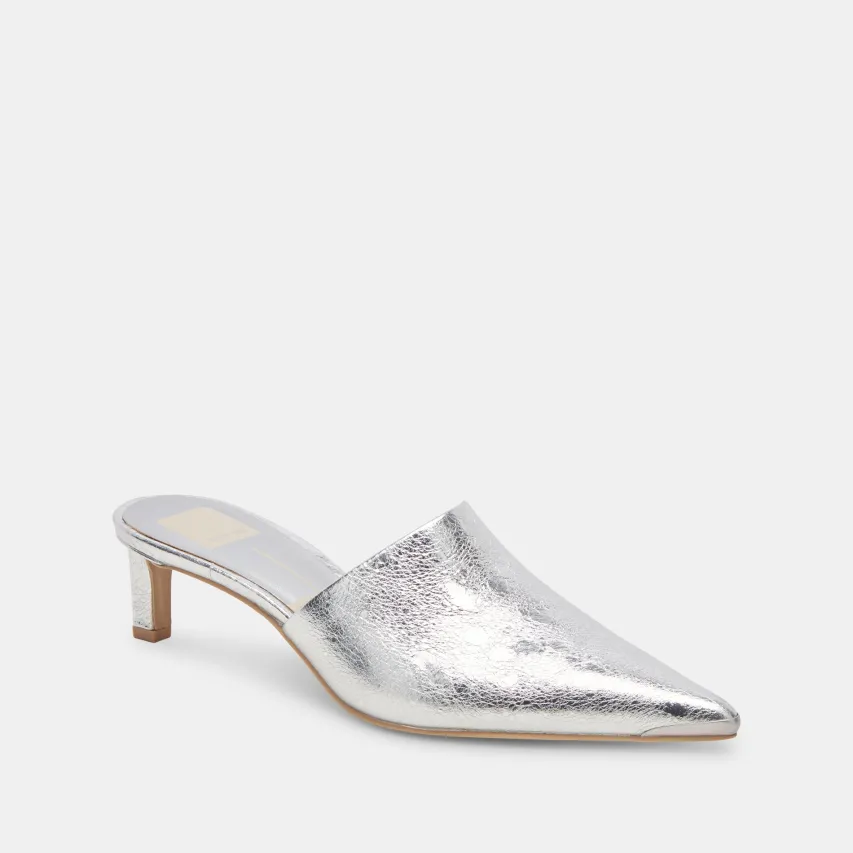 LEXY HEELS SILVER DISTRESSED LEATHER^Dolce Vita Clearance