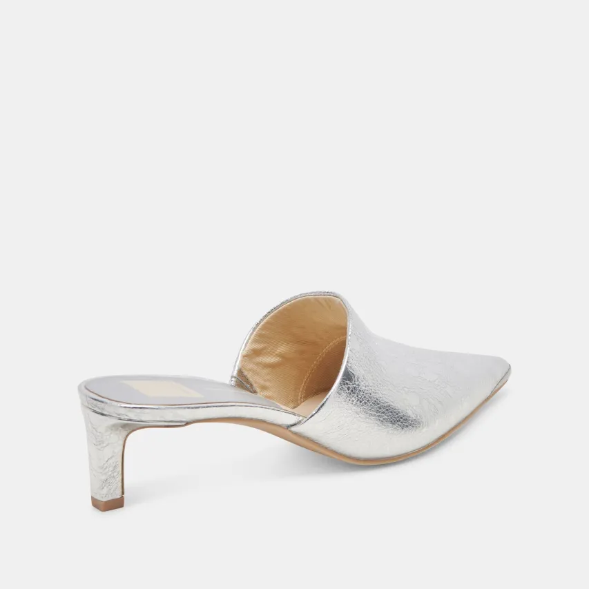 LEXY HEELS SILVER DISTRESSED LEATHER^Dolce Vita Clearance