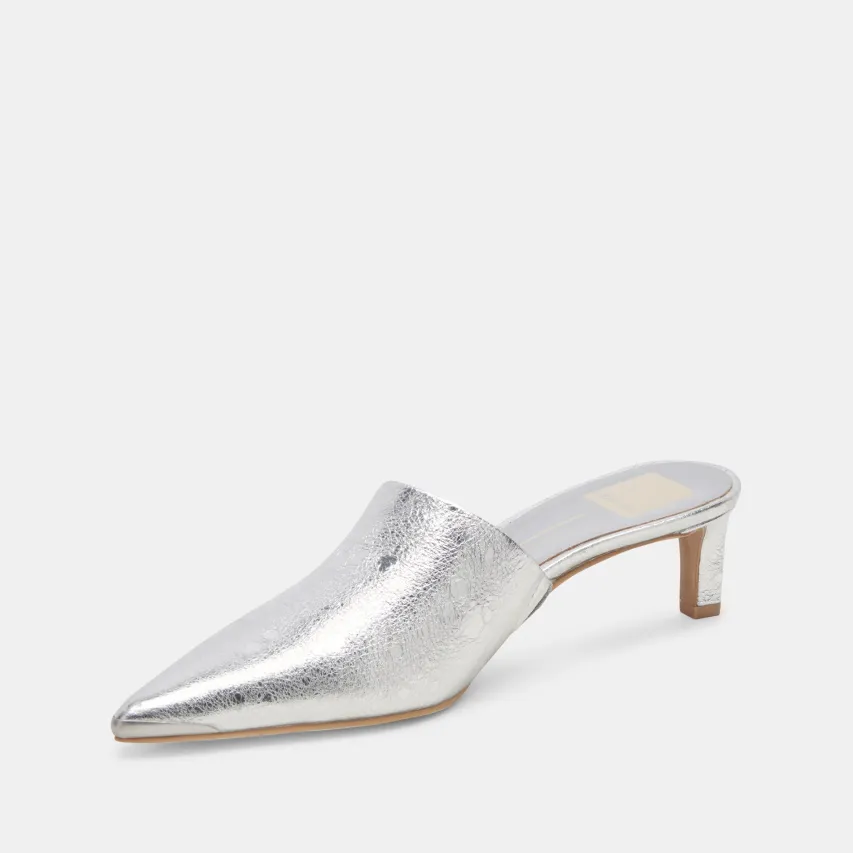 LEXY HEELS SILVER DISTRESSED LEATHER^Dolce Vita Clearance