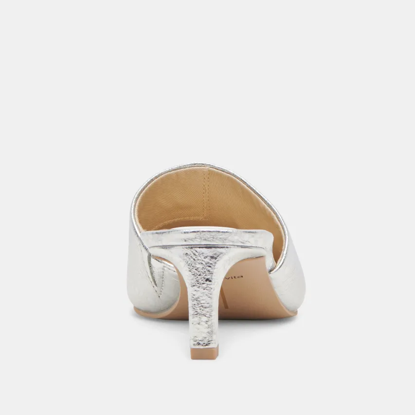LEXY HEELS SILVER DISTRESSED LEATHER^Dolce Vita Clearance