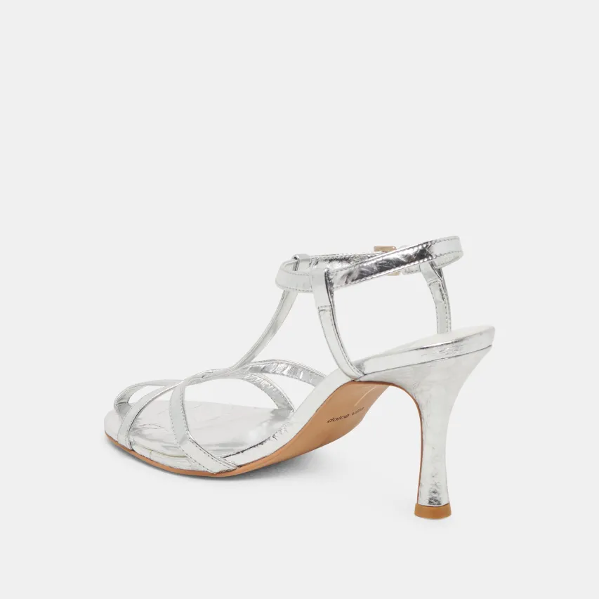LIANE HEELS SILVER DISTRESSED LEATHER^Dolce Vita Outlet