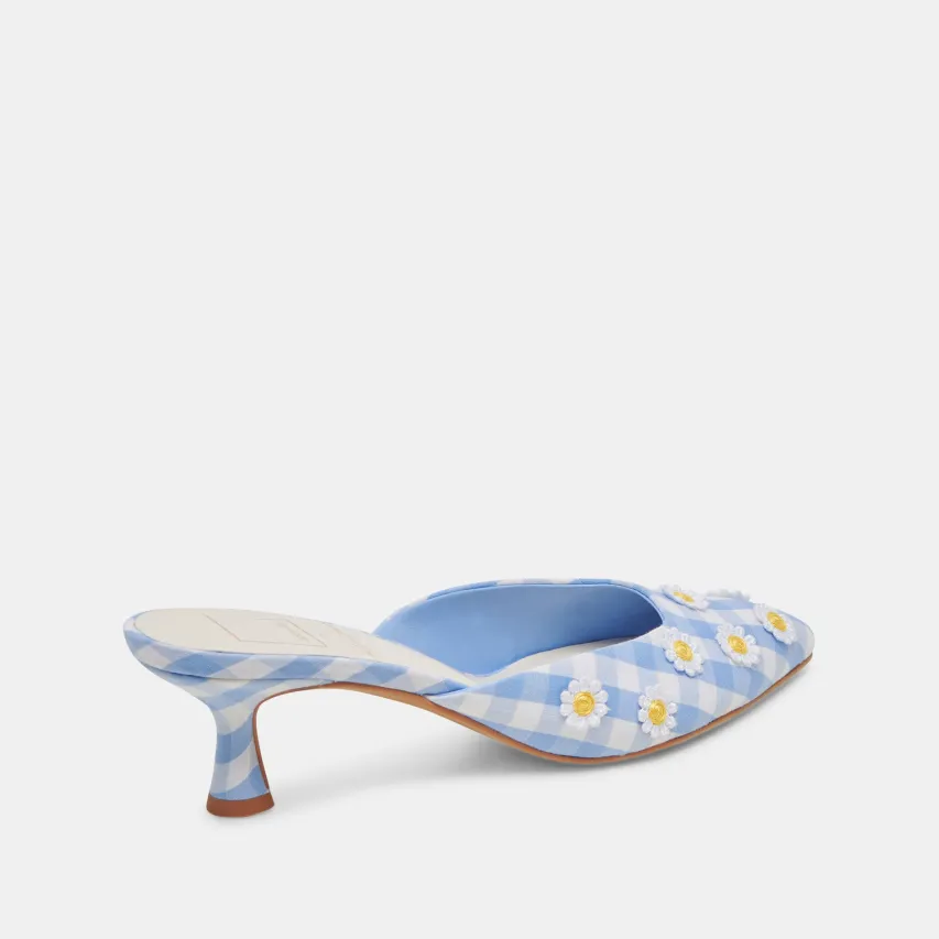 LILOU HEELS WHITE BLUE GINGHAM^Dolce Vita Hot