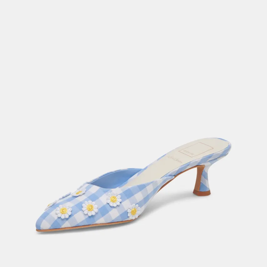 LILOU HEELS WHITE BLUE GINGHAM^Dolce Vita Hot