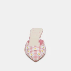 LILOU HEELS WHITE PINK GINGHAM^Dolce Vita Fashion