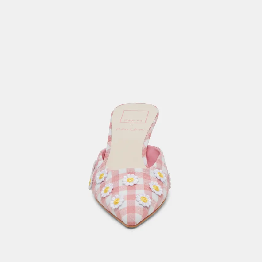 LILOU HEELS WHITE PINK GINGHAM^Dolce Vita Fashion