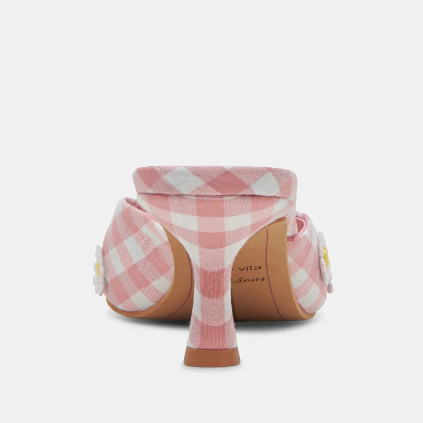 LILOU HEELS WHITE PINK GINGHAM^Dolce Vita Fashion