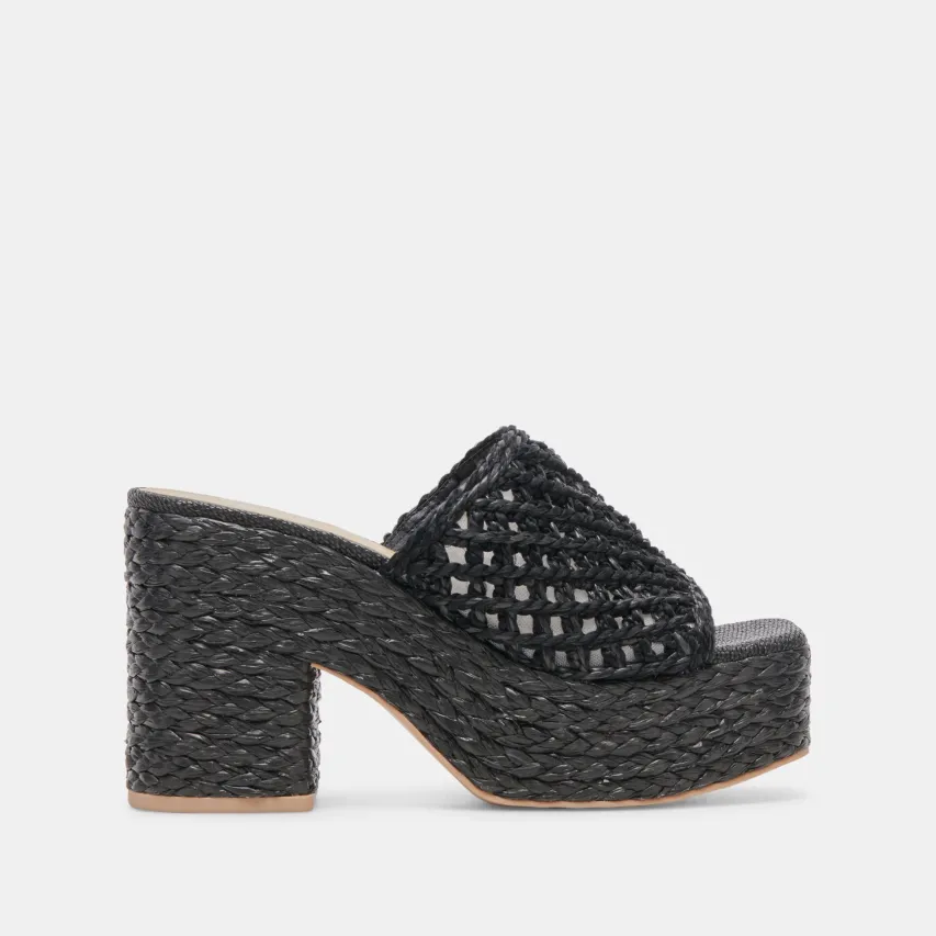 LISHA HEELS ONYX RAFFIA^Dolce Vita Outlet