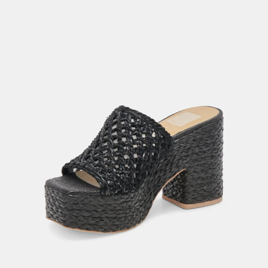 LISHA HEELS ONYX RAFFIA^Dolce Vita Outlet