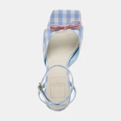 LOISE HEELS WHITE BLUE GINGHAM^Dolce Vita Hot
