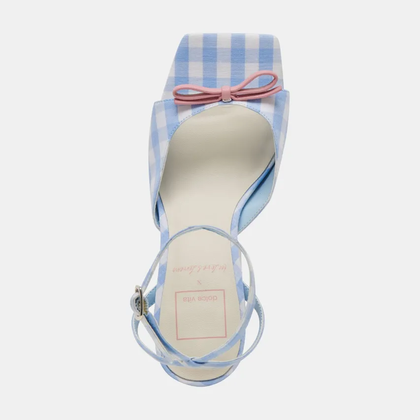 LOISE HEELS WHITE BLUE GINGHAM^Dolce Vita Hot