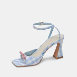 LOISE HEELS WHITE BLUE GINGHAM^Dolce Vita Hot