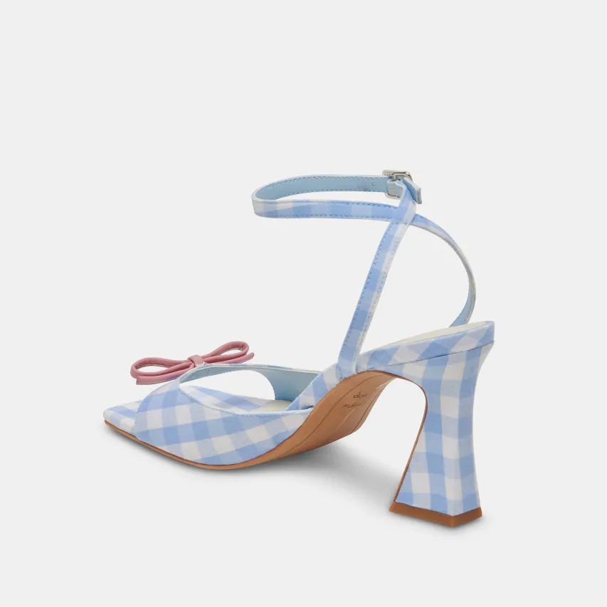 LOISE HEELS WHITE BLUE GINGHAM^Dolce Vita Hot