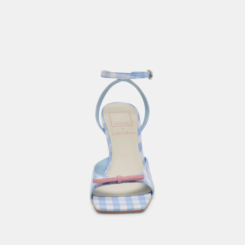 LOISE HEELS WHITE BLUE GINGHAM^Dolce Vita Hot
