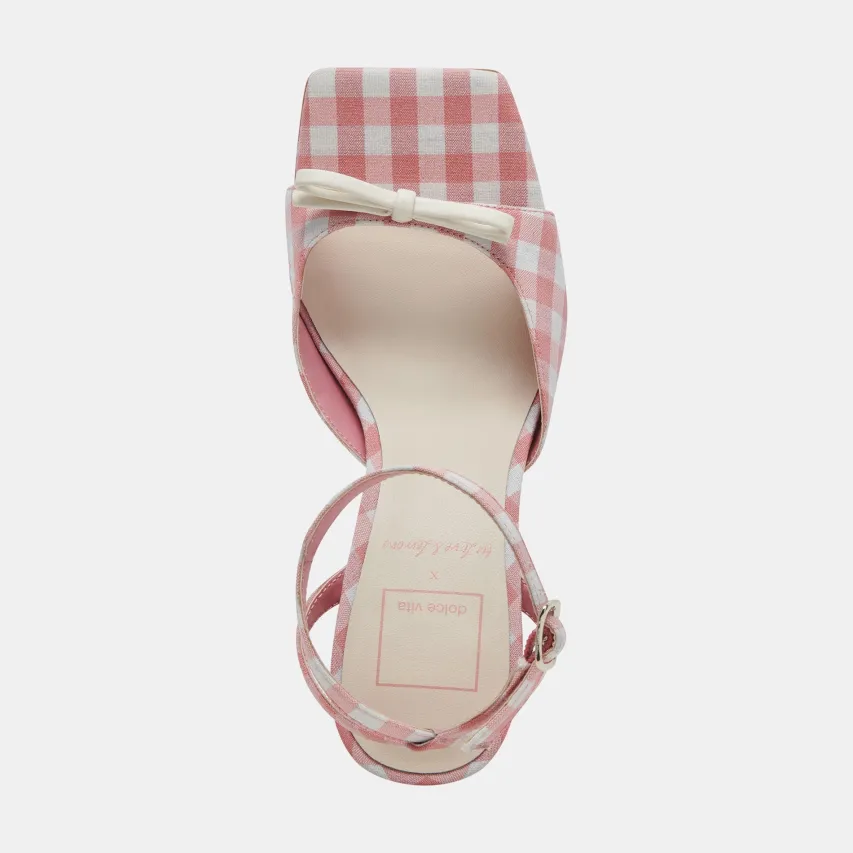 LOISE HEELS WHITE PINK GINGHAM^Dolce Vita Hot