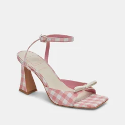 LOISE HEELS WHITE PINK GINGHAM^Dolce Vita Hot