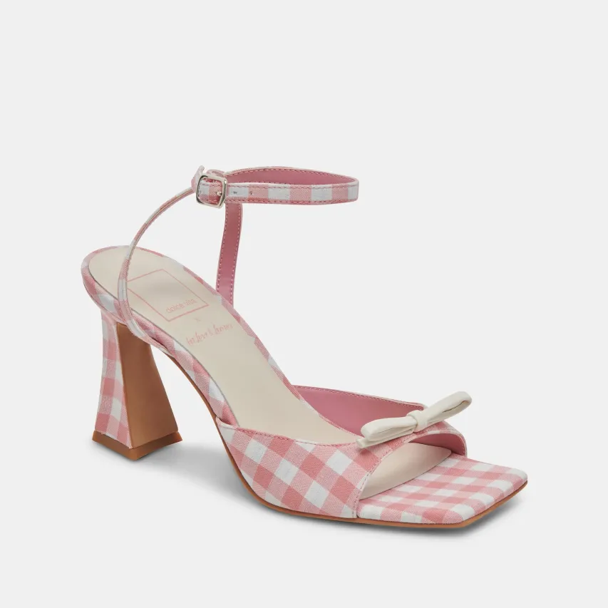 LOISE HEELS WHITE PINK GINGHAM^Dolce Vita Hot